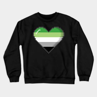 Aromantic Pride Pixel Heart Crewneck Sweatshirt